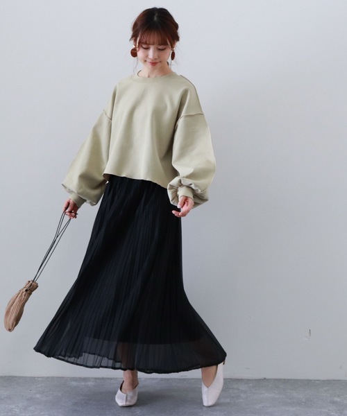 archives（アルシーヴ）の「ダンボールアウトメロープルオーバー（スウェット・レディース・オフホワイト/チャコールグレー/ベージュ/グリーン・MEDIUM）」の7枚目の写真