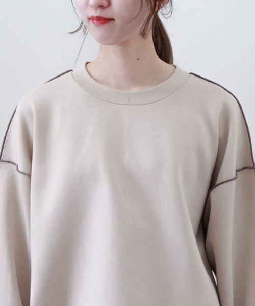 archives（アルシーヴ）の「ダンボールアウトメロープルオーバー（スウェット・レディース・オフホワイト/チャコールグレー/ベージュ/グリーン・MEDIUM）」の8枚目の写真