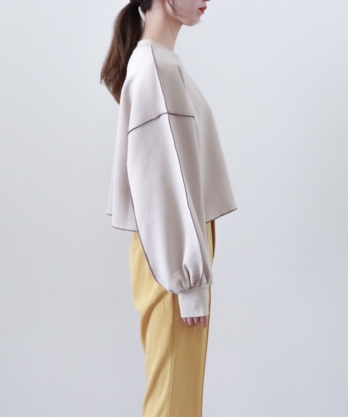 archives（アルシーヴ）の「ダンボールアウトメロープルオーバー（スウェット・レディース・オフホワイト/チャコールグレー/ベージュ/グリーン・MEDIUM）」の16枚目の写真