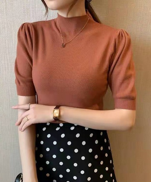 ABITOKYO（アビトーキョー）の「パワーショルダーハイネックプルオーバー（ニット/セーター・レディース・ホワイト/ブラック/ベージュ/グレー/イエロー/グリーン/カーキブラウン・FREE）」の22枚目の写真