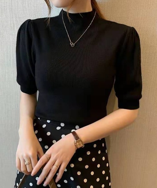 ABITOKYO（アビトーキョー）の「パワーショルダーハイネックプルオーバー（ニット/セーター・レディース・ホワイト/ブラック/ベージュ/グレー/イエロー/グリーン/カーキブラウン・FREE）」の21枚目の写真