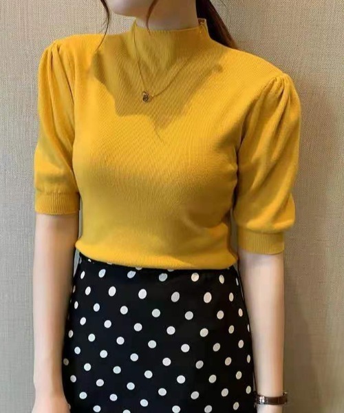 ABITOKYO（アビトーキョー）の「パワーショルダーハイネックプルオーバー（ニット/セーター・レディース・ホワイト/ブラック/ベージュ/グレー/イエロー/グリーン/カーキブラウン・FREE）」の18枚目の写真