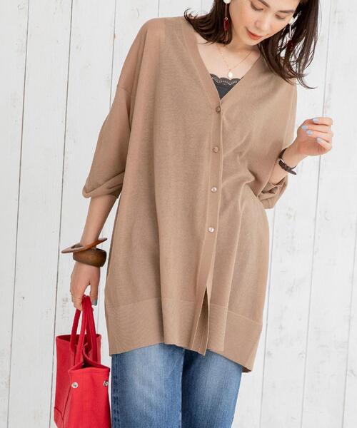 シアーバックスリットパフ袖ロングカーディガン レディース Women Coen コーエン 公式ファッション通販