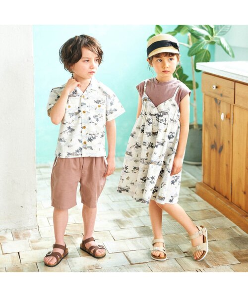 【美品】apres les cours ワンピースほか、3点セット　120 セール】/3柄ドッキングキャミワンピース（ワンピース）｜apres