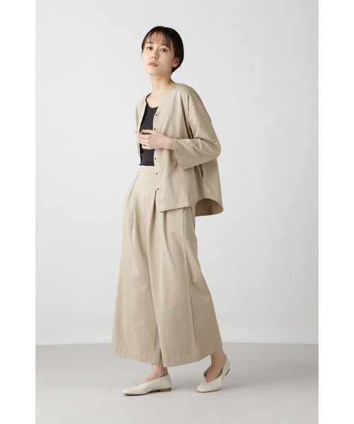 human woman(ヒューマンウーマン)の「≪Japan Couture≫ハイゲージ裏毛ブラウス(シャツ/ブラウス・レディース・ネイビー/ダークベージュ・MEDIUM)」の6枚目の写真
