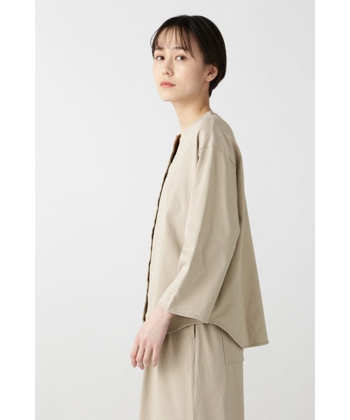 human woman(ヒューマンウーマン)の「≪Japan Couture≫ハイゲージ裏毛ブラウス(シャツ/ブラウス・レディース・ネイビー/ダークベージュ・MEDIUM)」の4枚目の写真