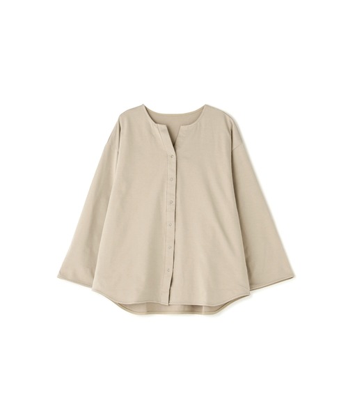 human woman(ヒューマンウーマン)の「≪Japan Couture≫ハイゲージ裏毛ブラウス(シャツ/ブラウス・レディース・ネイビー/ダークベージュ・MEDIUM)」の3枚目の写真