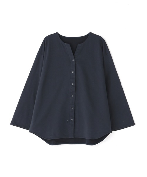 human woman(ヒューマンウーマン)の「≪Japan Couture≫ハイゲージ裏毛ブラウス(シャツ/ブラウス・レディース・ネイビー/ダークベージュ・MEDIUM)」の21枚目の写真