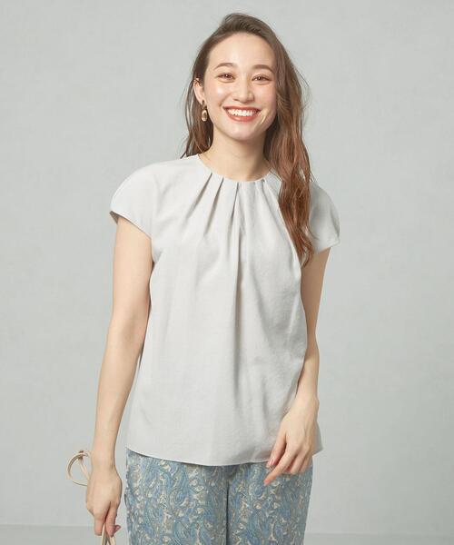 closet story（クローゼットストーリー）の「＜closet story＞フロントタック ブラウス（シャツ/ブラウス・レディース・ライトグレー/ネイビー/クリーム・FREE）」の2枚目の写真