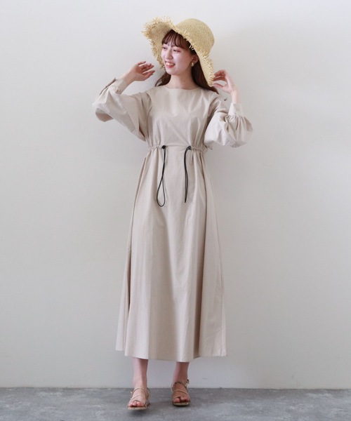 archives(アルシーヴ)の「【限定item】ウエストドロストワンピース(ワンピース・レディース・ベージュ/アイボリー/ミント・MEDIUM)」の2枚目の写真