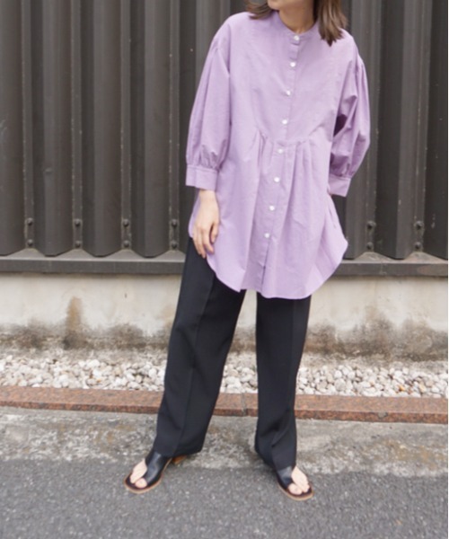 AZUL ENCANTO(アズールエンカント)の「バンドカラー袖ボリュームブラウス(シャツ/ブラウス・レディース・ホワイト/ベージュ/パープル・FREE)」の16枚目の写真