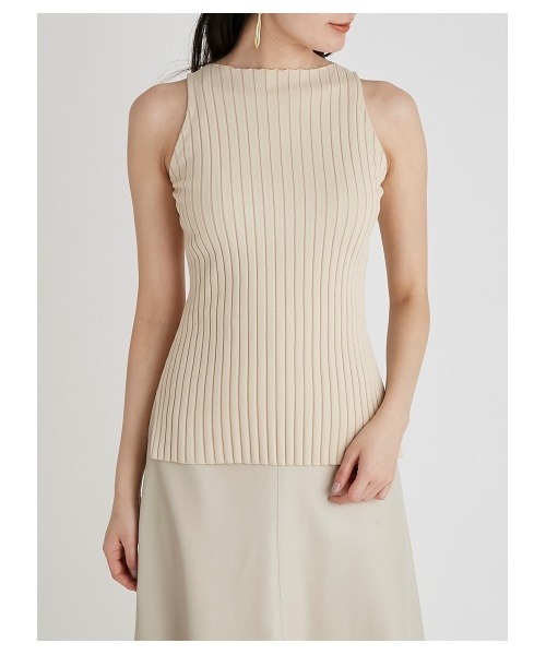 Mila Owen（ミラオーウェン）の「アメスリリブタンクトップ（ニット/セーター・レディース・ブラック/パープル/マルチ/ライトベージュ・1/0）」の9枚目の写真