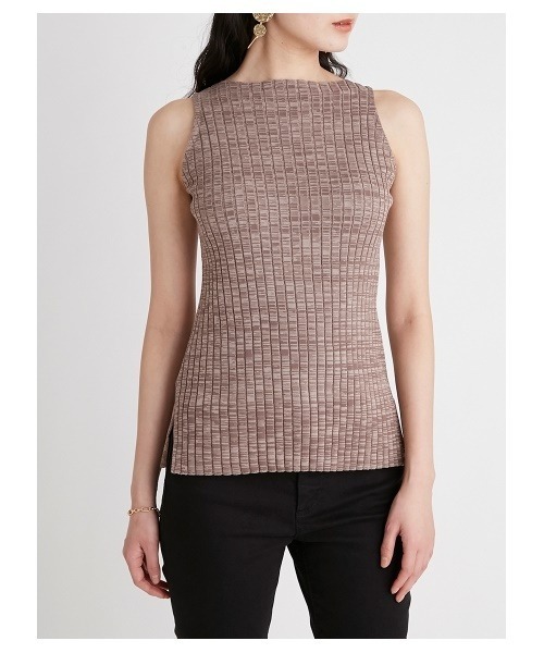 Mila Owen（ミラオーウェン）の「アメスリリブタンクトップ（ニット/セーター・レディース・ブラック/パープル/マルチ/ライトベージュ・1/0）」の10枚目の写真