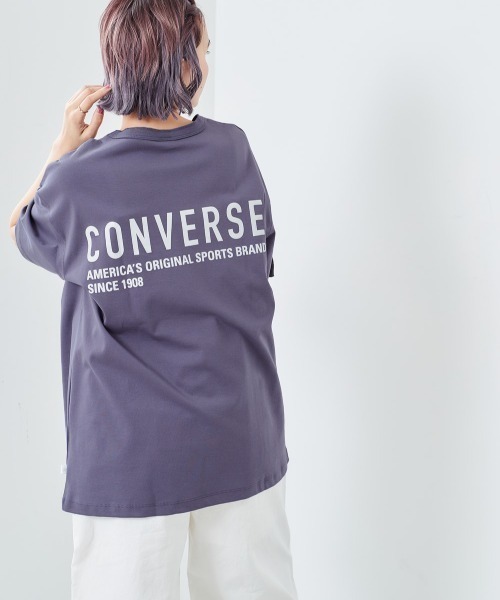 CONVERSE(コンバース)の「【CONVERSE】シルケットバックロゴTee(Tシャツ/カットソー・レディース・ブラウン/パープル/グレー・M)」の3枚目の写真