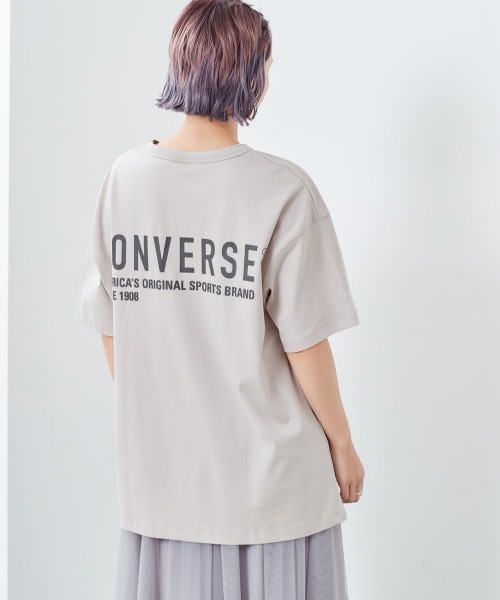CONVERSE(コンバース)の「【CONVERSE】シルケットバックロゴTee(Tシャツ/カットソー・レディース・ブラウン/パープル/グレー・M)」の2枚目の写真