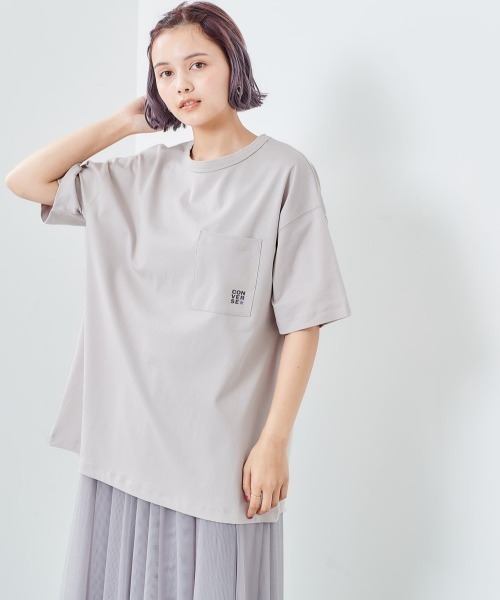 CONVERSE(コンバース)の「【CONVERSE】シルケットバックロゴTee(Tシャツ/カットソー・レディース・ブラウン/パープル/グレー・M)」の4枚目の写真