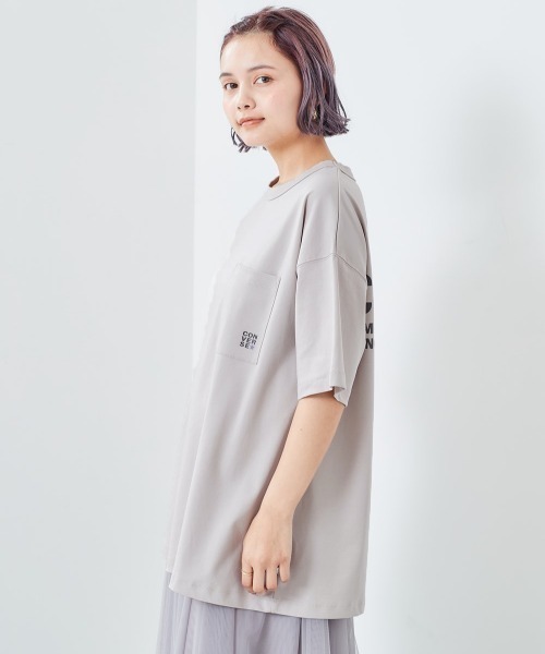 CONVERSE(コンバース)の「【CONVERSE】シルケットバックロゴTee(Tシャツ/カットソー・レディース・ブラウン/パープル/グレー・M)」の5枚目の写真