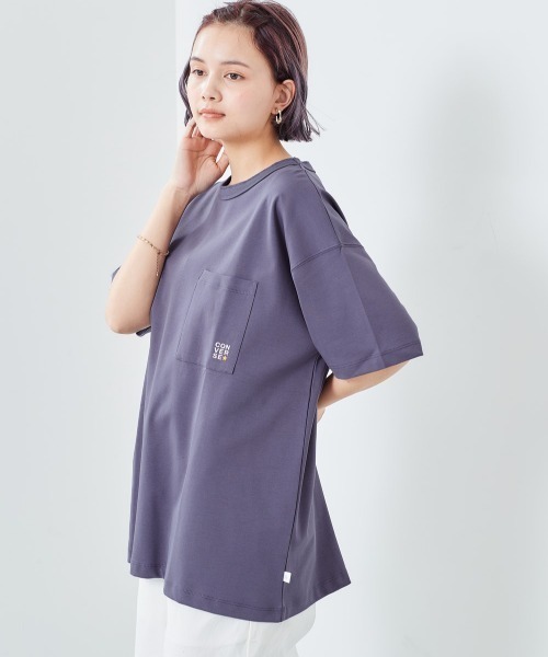 CONVERSE(コンバース)の「【CONVERSE】シルケットバックロゴTee(Tシャツ/カットソー・レディース・ブラウン/パープル/グレー・M)」の9枚目の写真