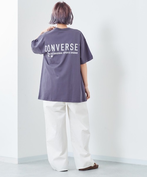 CONVERSE(コンバース)の「【CONVERSE】シルケットバックロゴTee(Tシャツ/カットソー・レディース・ブラウン/パープル/グレー・M)」の10枚目の写真