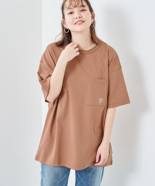 CONVERSE(コンバース)の「【CONVERSE】シルケットバックロゴTee(Tシャツ/カットソー・レディース・ブラウン/パープル/グレー・M)」の13枚目の写真