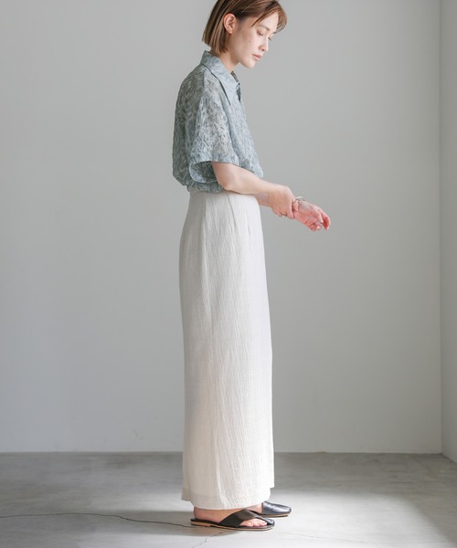 select MOCA(セレクトモカ)の「ニュアンス柄シアーシャツ(シャツ/ブラウス・レディース・ホワイト/ネイビー/アイボリー/ブラック・FREE)」の9枚目の写真