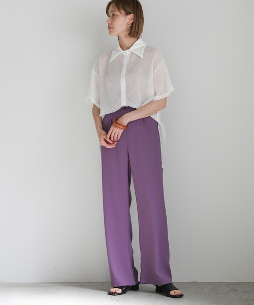 select MOCA(セレクトモカ)の「ニュアンス柄シアーシャツ(シャツ/ブラウス・レディース・ホワイト/ネイビー/アイボリー/ブラック・FREE)」の13枚目の写真