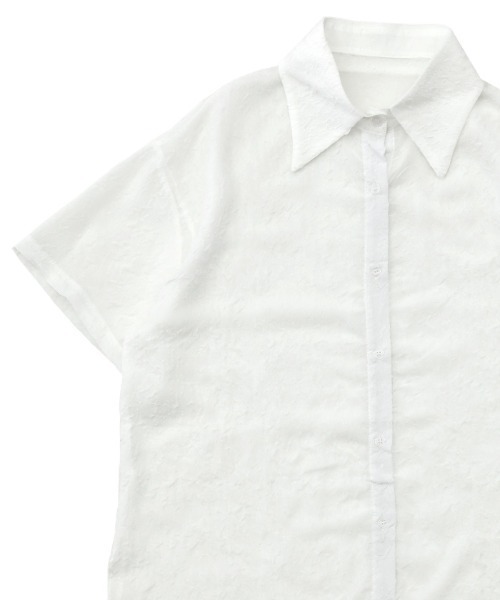 select MOCA(セレクトモカ)の「ニュアンス柄シアーシャツ(シャツ/ブラウス・レディース・ホワイト/ネイビー/アイボリー/ブラック・FREE)」の20枚目の写真