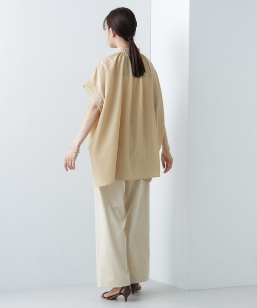 セルリ　ギャザー　ブラウス　シャツ　23ss　プルオーバー　春夏　ヘビロテ Ballsey ブラウス シャツ セルロースポリエステルオーガンジー