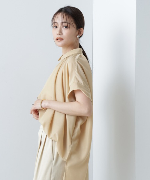 WEB限定】ギャザーオーバーシャツブラウス（シャツ/ブラウス