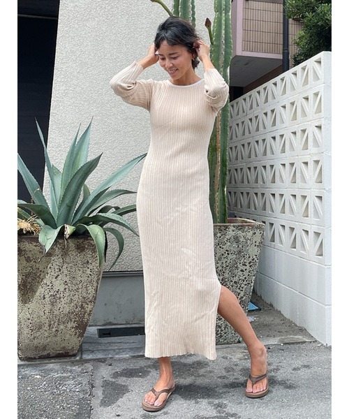 Vicente（ヴィセンテ）の「【パット付き】 Back open long onepiece（ワンピース・レディース・ベージュ/ブラック・FREE）」の11枚目の写真