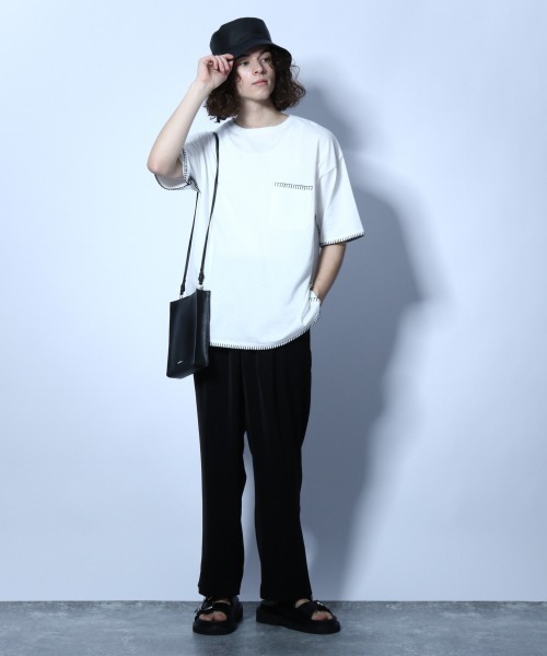 HARE(ハレ)の「ステッチデザインカット(HARE)(Tシャツ/カットソー・メンズ・ブラック/グレー/オフホワイト・SMALL/MEDIUM)」の4枚目の写真