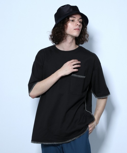 HARE(ハレ)の「ステッチデザインカット(HARE)(Tシャツ/カットソー・メンズ・ブラック/グレー/オフホワイト・SMALL/MEDIUM)」の11枚目の写真