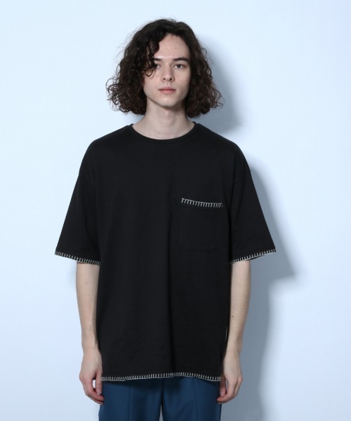 HARE(ハレ)の「ステッチデザインカット(HARE)(Tシャツ/カットソー・メンズ・ブラック/グレー/オフホワイト・SMALL/MEDIUM)」の13枚目の写真