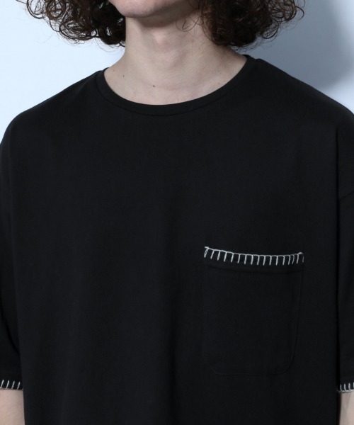 HARE(ハレ)の「ステッチデザインカット(HARE)(Tシャツ/カットソー・メンズ・ブラック/グレー/オフホワイト・SMALL/MEDIUM)」の10枚目の写真