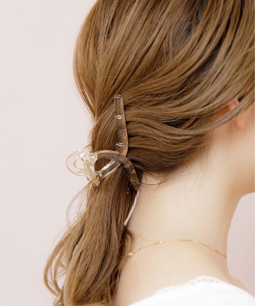 flower（フラワー）の「ラウンドヘアクリップ（バレッタ/ヘアクリップ・レディース・アイボリー/クリア/パープル/ベージュ・FREE）」の8枚目の写真