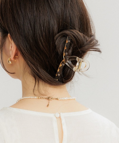 flower（フラワー）の「ラウンドヘアクリップ（バレッタ/ヘアクリップ・レディース・アイボリー/クリア/パープル/ベージュ・FREE）」の11枚目の写真