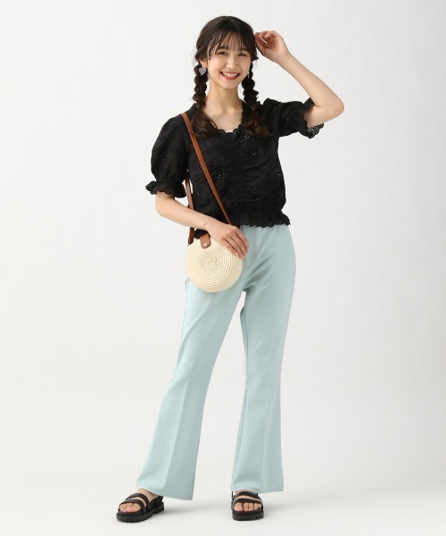 repipi armario（レピピ アルマリオ）の「カットジョーゼットフレアパンツ（その他パンツ・キッズ・ブラック/ミント・MEDIUM/SMALL/LARGE）」の9枚目の写真