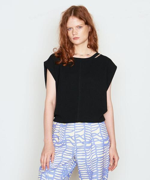 AEWEN MATOPH（イウエン マトフ）の「＜AEWEN MATOPH（イウエン マトフ）＞サーマル スリットネック カットソー（Tシャツ/カットソー・レディース・ホワイト/ライトブルー/ブラック/ピンク・FREE）」の5枚目の写真