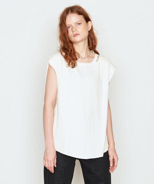 AEWEN MATOPH（イウエン マトフ）の「＜AEWEN MATOPH（イウエン マトフ）＞サーマル スリットネック カットソー（Tシャツ/カットソー・レディース・ホワイト/ライトブルー/ブラック/ピンク・FREE）」の7枚目の写真