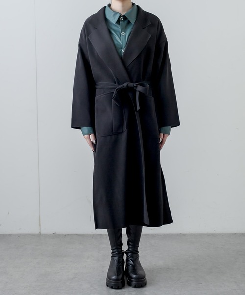 RASVOA（ラスボア）の「フェイクウールテーラーロングコート（その他アウター・レディース・ブラック/アイボリー/モカ・FREE）」の15枚目の写真