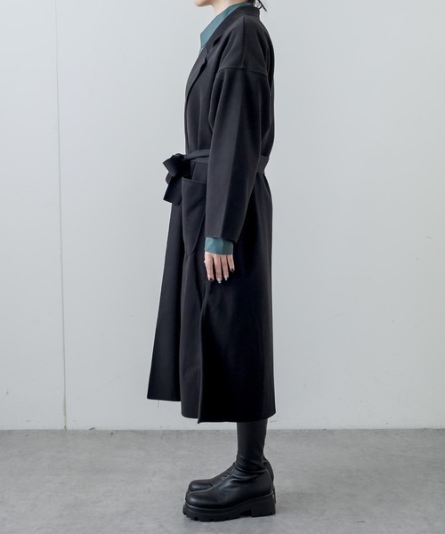 RASVOA（ラスボア）の「フェイクウールテーラーロングコート（その他アウター・レディース・ブラック/アイボリー/モカ・FREE）」の16枚目の写真