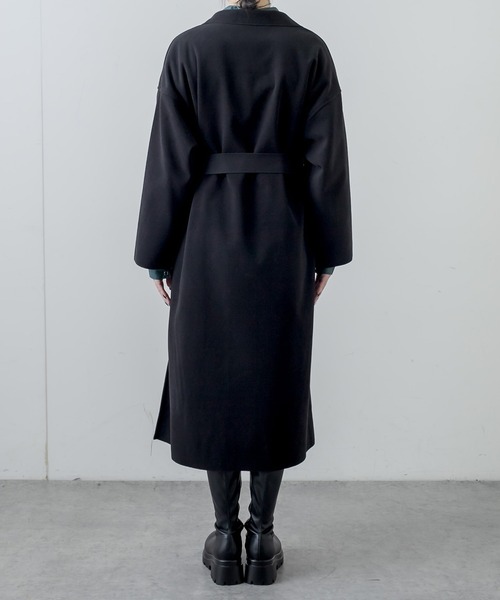 RASVOA（ラスボア）の「フェイクウールテーラーロングコート（その他アウター・レディース・ブラック/アイボリー/モカ・FREE）」の17枚目の写真