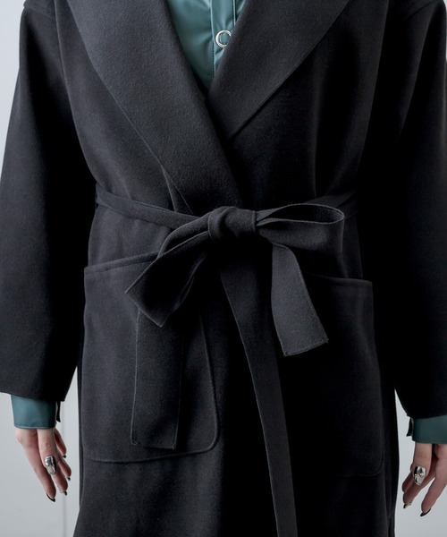 RASVOA（ラスボア）の「フェイクウールテーラーロングコート（その他アウター・レディース・ブラック/アイボリー/モカ・FREE）」の19枚目の写真