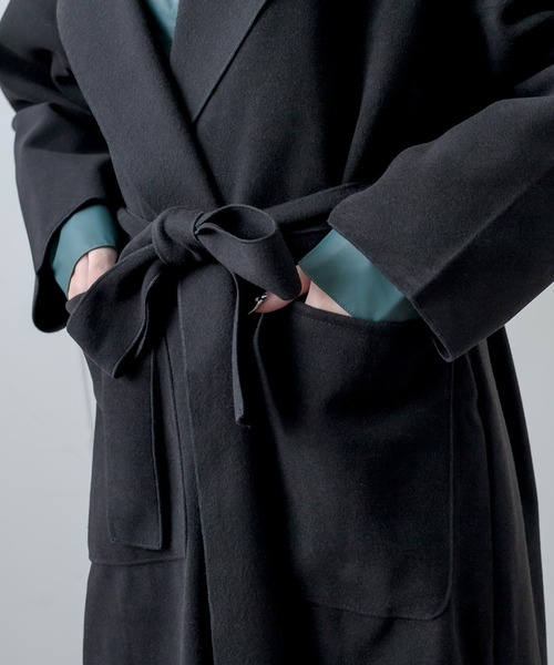 RASVOA（ラスボア）の「フェイクウールテーラーロングコート（その他アウター・レディース・ブラック/アイボリー/モカ・FREE）」の20枚目の写真