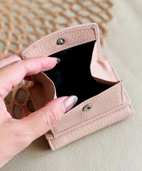 セール】【スキミング防止】ミニカラフルレザー三つ折り財布（財布