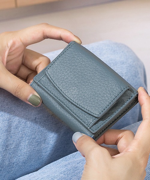 florist（フローリスト）の「【スキミング防止】ミニカラフルレザー三つ折り財布（財布・レディース・ピンク/ミント/グリーン/ブルー/パープル/ブラック/ワイン/ブラウン/イエロー・FREE）」の5枚目の写真