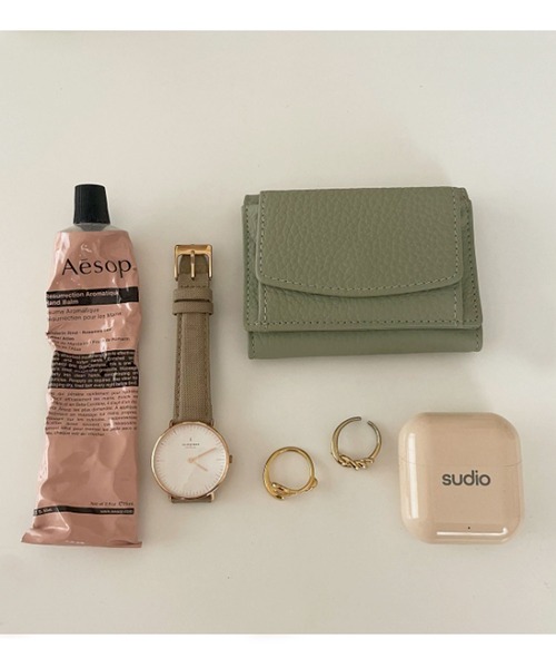 florist（フローリスト）の「【スキミング防止】ミニカラフルレザー三つ折り財布（財布・レディース・ピンク/ミント/グリーン/ブルー/パープル/ブラック/ワイン/ブラウン/イエロー・FREE）」の11枚目の写真