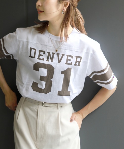 SLOBE IENA（スローブイエナ）の「【Champion / チャンピオン】 DENVER SHORT SLEEVE Tシャツ【洗濯機洗い可】（Tシャツ/カットソー・レディース・ホワイト/ベージュ・FREE）」の2枚目の写真