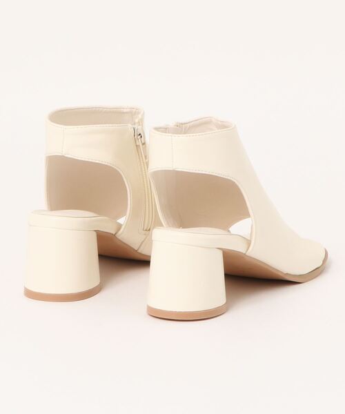 mysty woman（ミスティウーマン）の「オープントゥショートブーツ 949872（ブーツ・レディース・アイボリー/ブラック・MEDIUM/LARGE）」の3枚目の写真