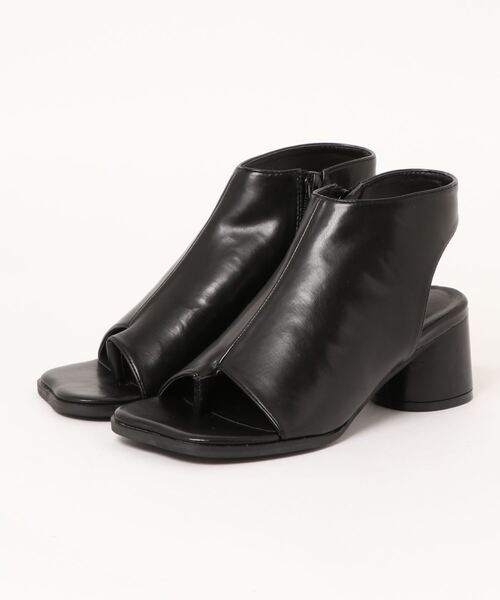 mysty woman（ミスティウーマン）の「オープントゥショートブーツ 949872（ブーツ・レディース・アイボリー/ブラック・MEDIUM/LARGE）」の6枚目の写真